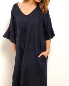 Robe 100% Lin Daphne marine