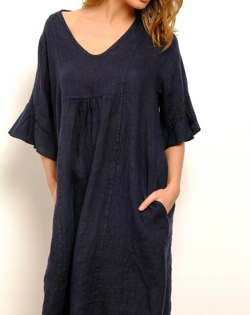 Robe 100% Lin Daphne marine