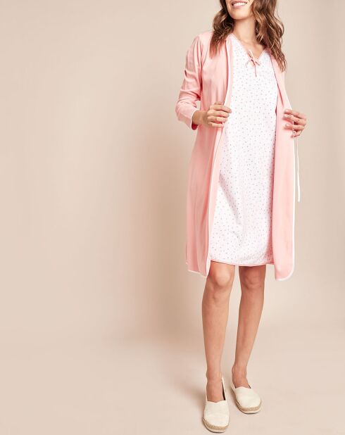 Albornoz de algodón rosa Essential