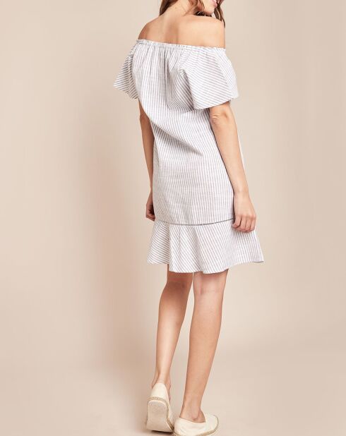 Robe de nuit Paradis à rayures bleu clair/blanc