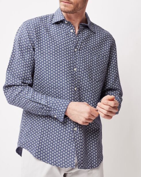 Chemise Regular 100% Lin Paul bleue