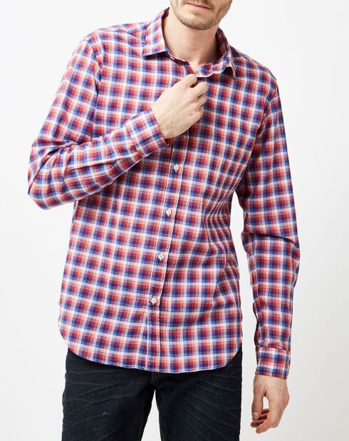 Chemise Slim Sammy à carreaux bleu/blanc/rouge