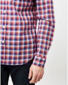 Chemise Slim Sammy à carreaux bleu/blanc/rouge