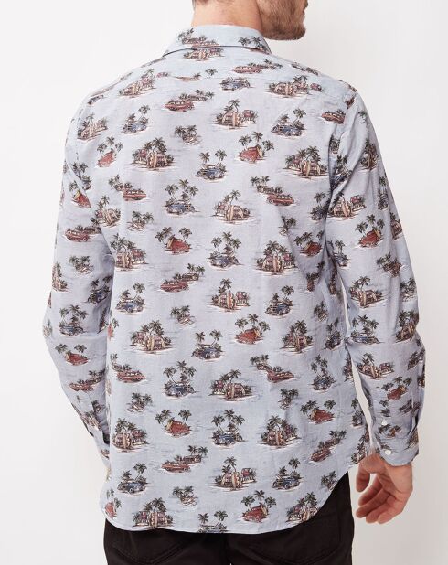 Chemise Slim fit Sammy avec imprimé bleu/multicolore