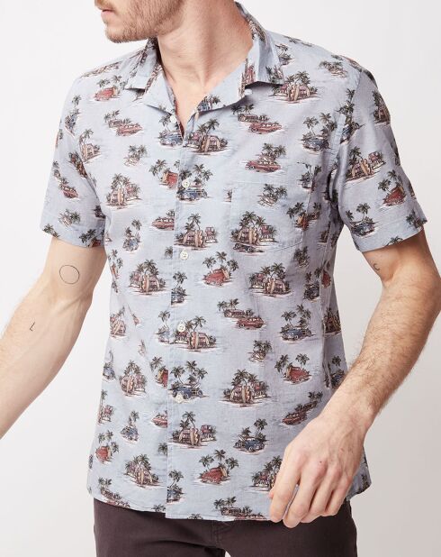 Chemise slim Slam imprimée bleu/multicolore