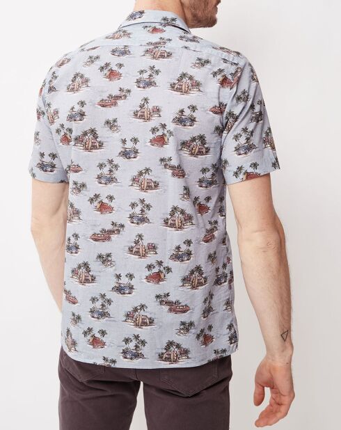 Chemise slim Slam imprimée bleu/multicolore