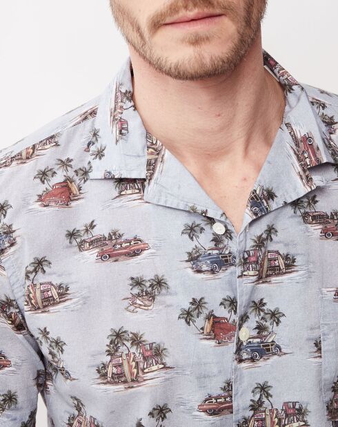 Chemise slim Slam imprimée bleu/multicolore