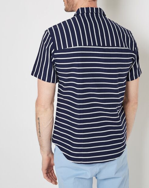 Camisa de corte regular a rayas azul/blancas