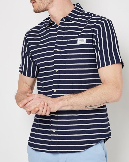 Camisa de corte regular a rayas azul/blancas