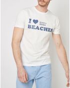 T-Shirt I Love Beaches blanc