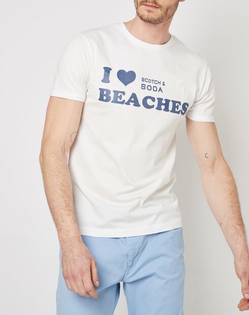 T-Shirt I Love Beaches blanc