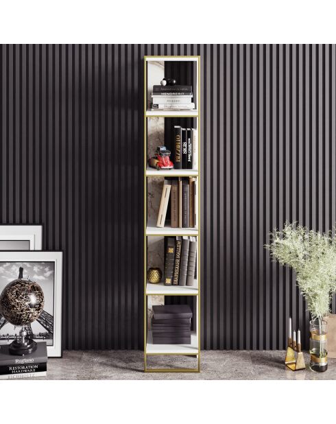 Étagère Polka blanc/doré -32.2x31.3x178.5 cm