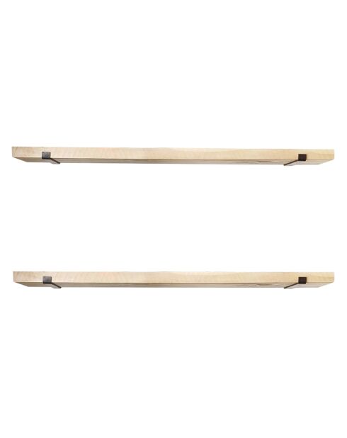 2 Wandregale aus schwarzer Eiche - 60x16x14 cm