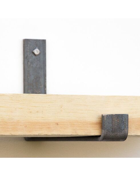 2 Wandregale aus schwarzer Eiche - 60x16x14 cm