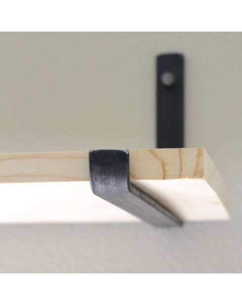 2 Wandregale aus schwarzer Eiche - 60x16x14 cm