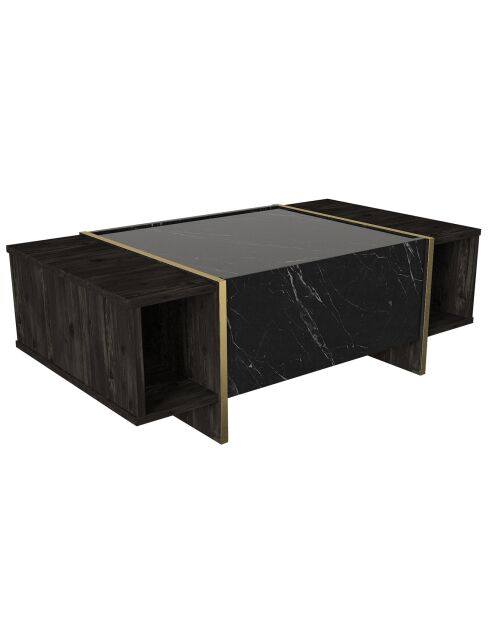 Table basse Veyron noir/doré  - 103.8x60x37.3 cm