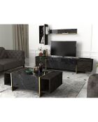 Table basse Veyron noir/doré  - 103.8x60x37.3 cm