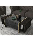 Table basse Veyron noir/doré  - 103.8x60x37.3 cm