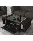 Table basse Veyron noir/doré  - 103.8x60x37.3 cm