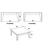 Table basse Lorenz noyer clair  - 85x85x35 cm