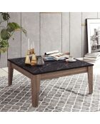 Table basse Lorenz noyer clair  - 85x85x35 cm