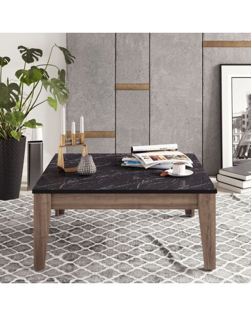 Table basse Lorenz noyer clair  - 85x85x35 cm