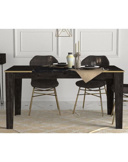 Mesa de comedor Veyron negro/dorado - 145x85x76,2 cm
