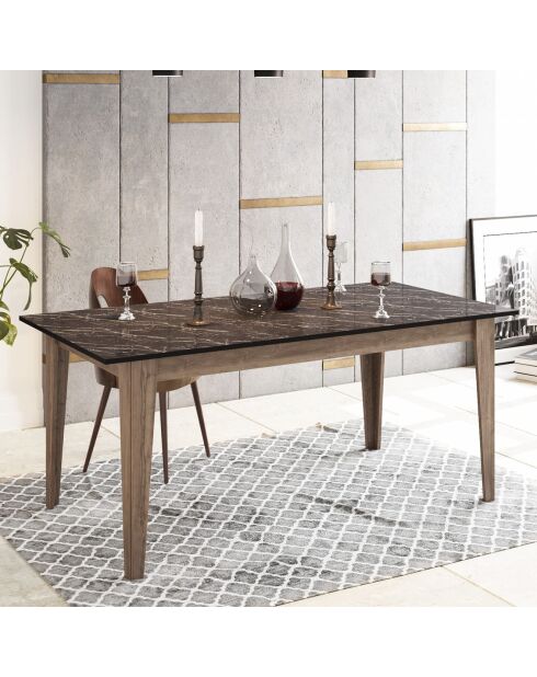 Table de repas Lorenz noyer foncé  - 180x90x76.8 cm