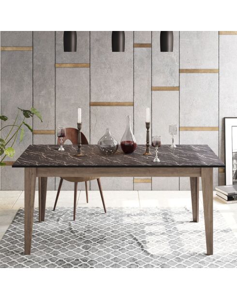 Table de repas Lorenz noyer foncé  - 180x90x76.8 cm