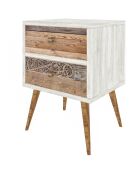 Table de chevet Malmo noyer clair - 40x35x55 cm