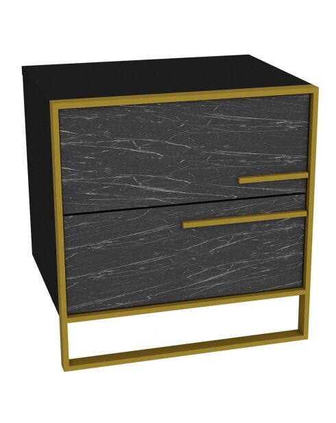 Mesita de noche Polka dorada/negra - 50x38,5x51,8 cm