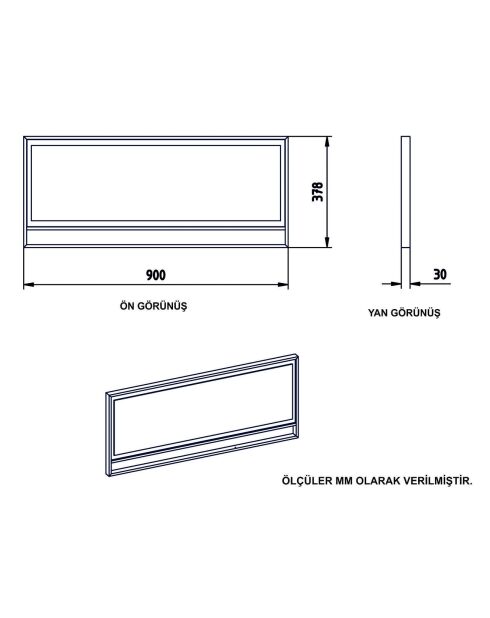 Ensemble Console et Miroir Polka Aynali doré/noir  - 90x37.8x11.3 cm
