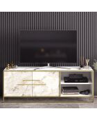 Meuble TV Polka doré/blanc  - 160x38.5x56.6 cm