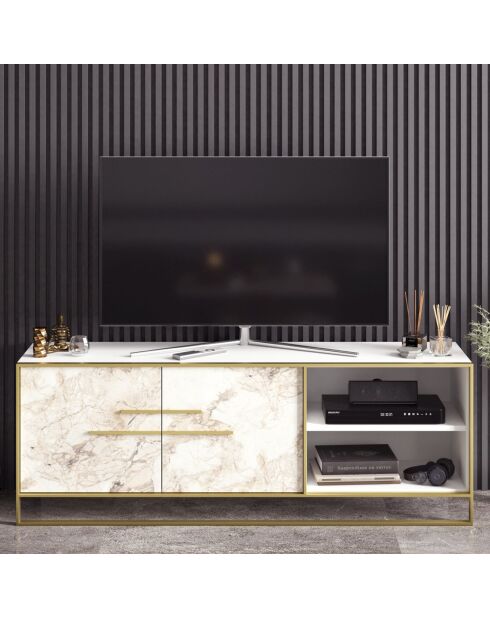 Meuble TV Polka doré/blanc  - 160x38.5x56.6 cm