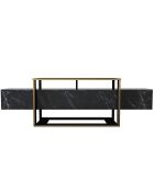 Mueble TV negro y dorado Bianco - 160x46,1x49,8 cm