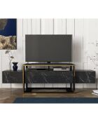 Mueble TV negro y dorado Bianco - 160x46,1x49,8 cm