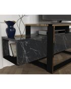 Mueble TV negro y dorado Bianco - 160x46,1x49,8 cm