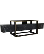 Mueble TV negro y dorado Bianco - 160x46,1x49,8 cm