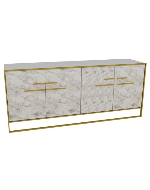 Aparador con lunares dorado/blanco - 180x47,3x75 cm