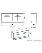 Buffet Polka doré/blanc  - 180x47.3x75 cm
