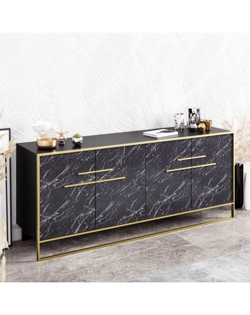 Buffet Polka doré/noir  - 180x47.3x75 cm