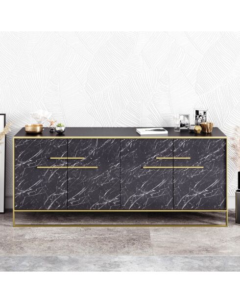 Buffet Polka doré/noir  - 180x47.3x75 cm