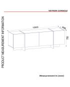 Buffet Veyron noir/doré  -  185x75x46.6 cm