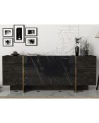 Buffet Veyron noir/doré  -  185x75x46.6 cm