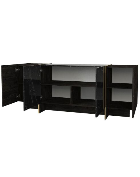 Buffet Veyron noir/doré  -  185x75x46.6 cm