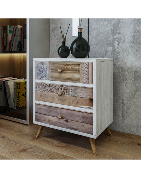 Commode Liza noyer clair  - 50x35x60 cm