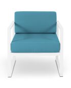 Fauteuil d'extérieur Nicea bleu/blanc - 65x70x76 cm