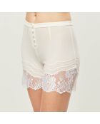 Short en Soie mélangée Desert Rose blanc cassé