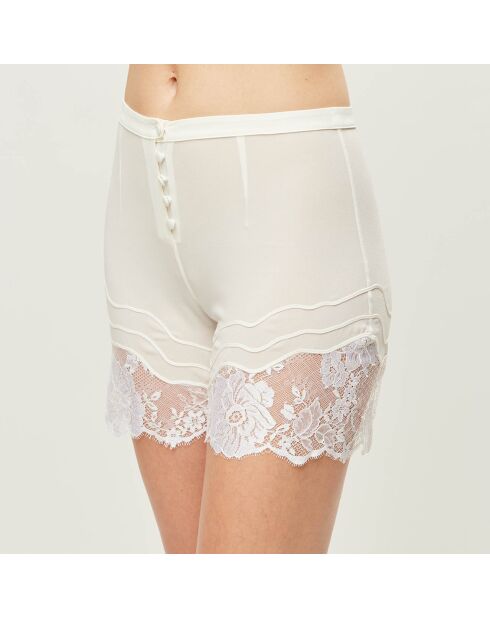 Short en Soie mélangée Desert Rose blanc cassé