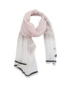 Foulard en Coton, Lin & Soie Kalo blanc/brun - 80x195 cm